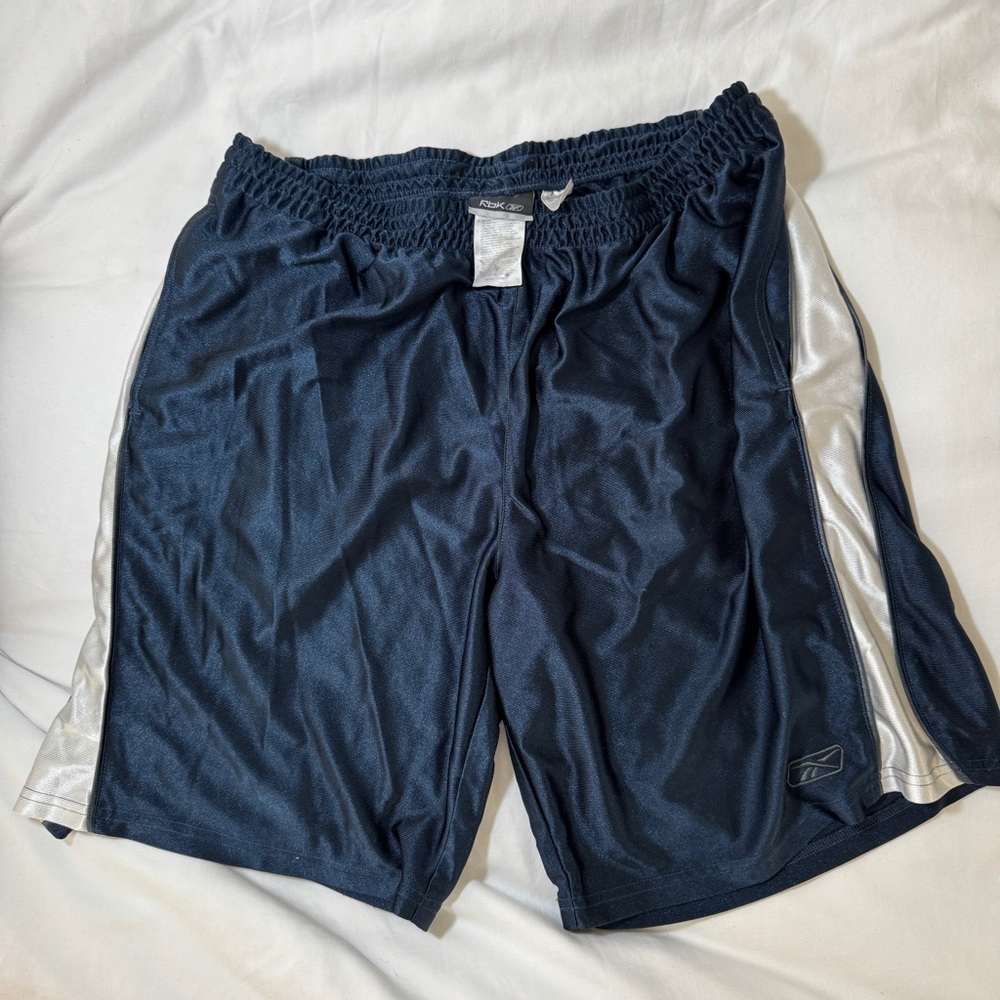 Reebok Navy Shiny Dazzle Basketball Shorts